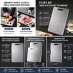 304 stainless steel double-sided cutting board for hygienic food preparation
