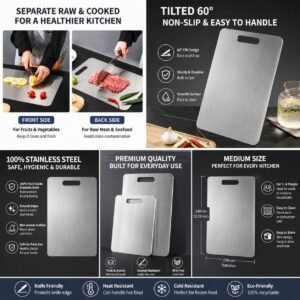 304 stainless steel double-sided cutting board for hygienic food preparation