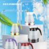 Apache portable collapsible 600ml electric travel kettle with foldable food-grade silicone body and stainless steel heating plate