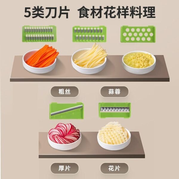 15-in-1 multifunctional vegetable cutter set with stainless steel blades and food container