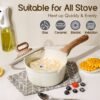 NIKKIMARKET premium 15-piece non-stick cookware set with tempered glass lids and induction-compatible aluminum pots