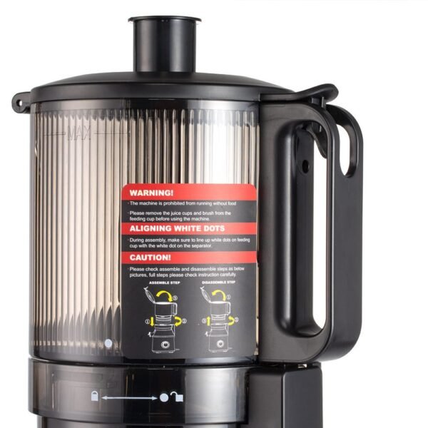 RAF R.2733 cold press slow juicer with vertical design and wide feed chute