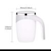 Rechargeable self-stirring mug with 304 stainless steel interior and one-touch magnetic mixing