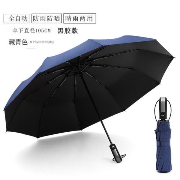 Compact UV sun protection folding umbrella with UPF 50+ canopy for rain and sunshine