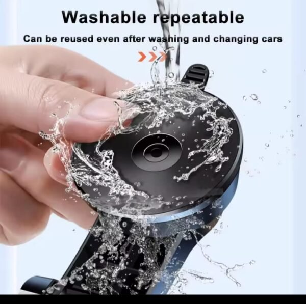 Waterfall automatic locking car phone holder with 360-degree rotating suction cup mount