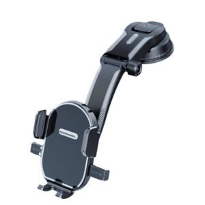 Waterfall automatic locking car phone holder with 360-degree rotating suction cup mount