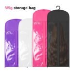 Wig storage bag with transparent window and hanging hook for wig organization