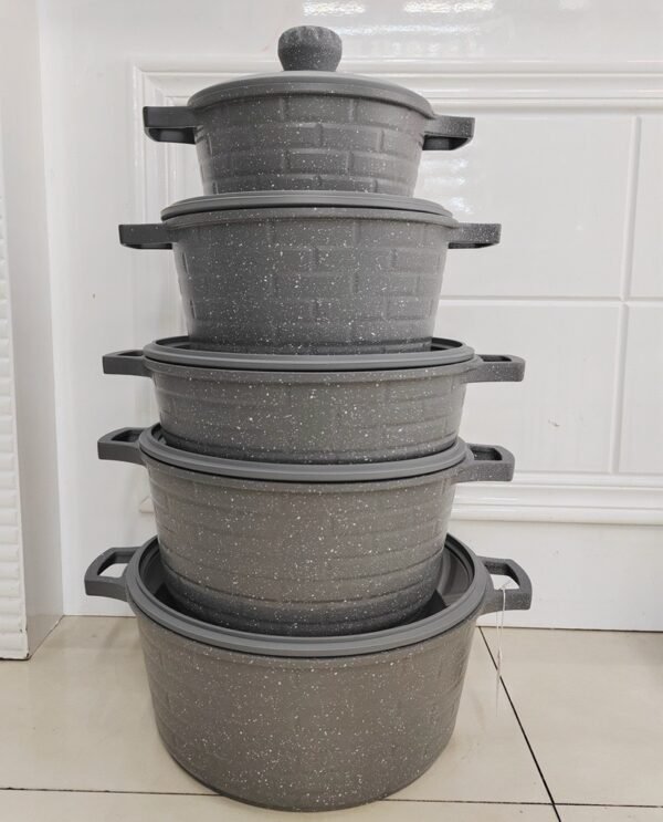 10-Piece Set of Gold Bricks, Non-Stick Marble Pot Set