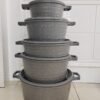 10-piece City Wall granite non-stick cookware set with five pots and glass lids