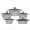 10-piece City Wall granite non-stick cookware set with five pots and glass lids