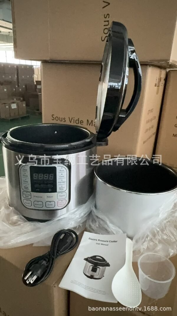 6L 16-in-1 electric pressure cooker with digital controls and stainless steel exterior