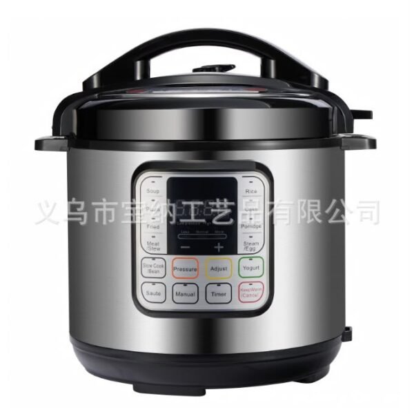 6L 16-in-1 electric pressure cooker with digital controls and stainless steel exterior