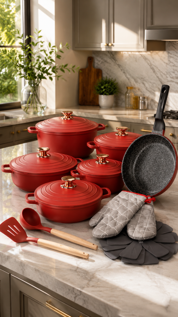 DONNOR Classic 18-Piece Granite Non-Stick Cookware Set