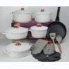 DONNOR Classic 18-piece granite non-stick cookware set with pots, frying pan and accessories