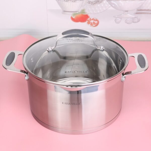 Kaisa Villa 6-piece 304 stainless-steel stockpot set with glass lids